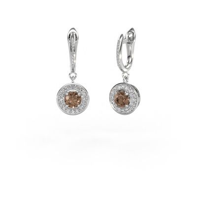 Drop earrings Ninette 2 950 platinum brown diamond 1.429 crt