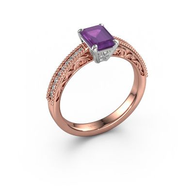 Verlobungsring Shonta EME 585 Roségold Amethyst 7x5 mm