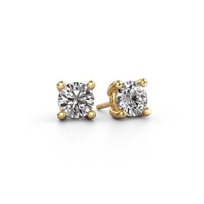 Clous d'oreilles Sam RND 585 or jaune diamant 1.00 crt