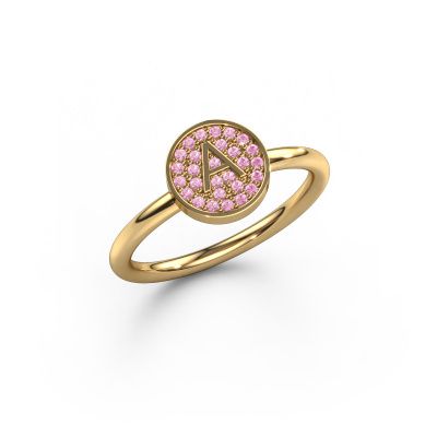 Ring Initial ring 021 585 gold pink sapphire