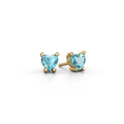 Ohrringe Sam Heart 585 Gold Blau Topas 5 mm