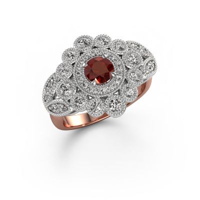 Ring Elia 585 rose gold garnet 5 mm