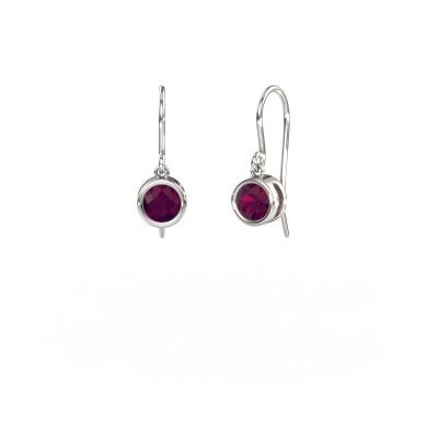 Boucles d'oreilles Lavon RND 950 platine rhodolite 5 mm