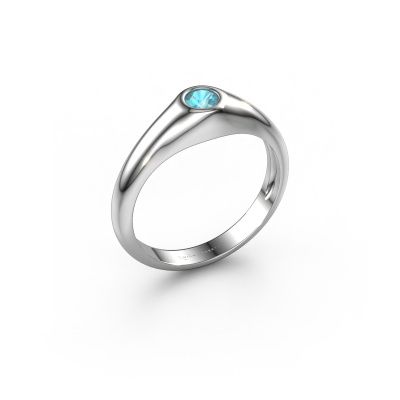 Pinky ring Thorben 950 platinum blue topaz 5 mm