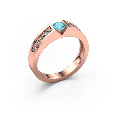 Engagement ring Lizzy 2 585 rose gold blue topaz 4.2 mm