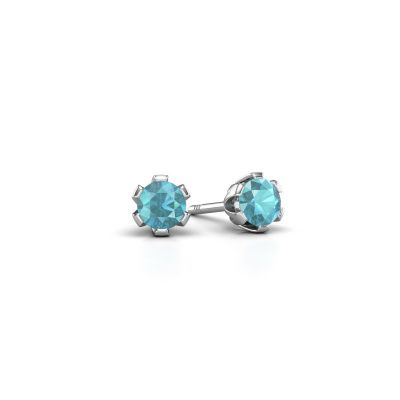 Stud earrings Julia 950 platinum blue topaz 4 mm