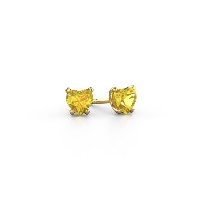 Boucles d'oreilles Sam Heart 585 or jaune saphir jaune 5 mm