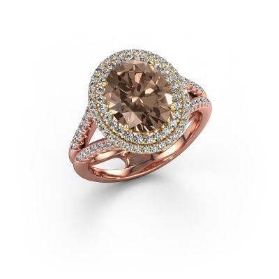 Engagement ring Elvie 585 rose gold brown diamond 3.295 crt