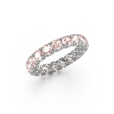 Stackable ring Estee 3.4 585 white gold morganite champagne 3.4 mm