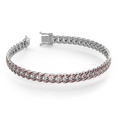 Cuban bracelet ±8 mm or blanc rubis