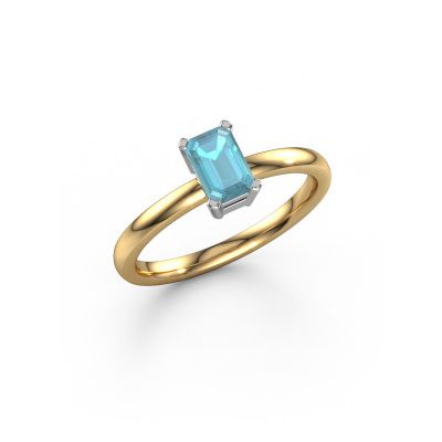 Engagement ring Denita 1 EME 585 gold blue topaz 6x4 mm