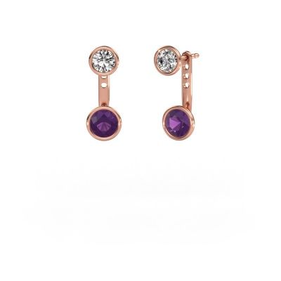 Boucles d'oreilles Halle 585 or rose améthyste 6 mm
