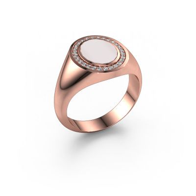 Bague pinky Adam 1 585 or rose nicolo rouge 10x8 mm