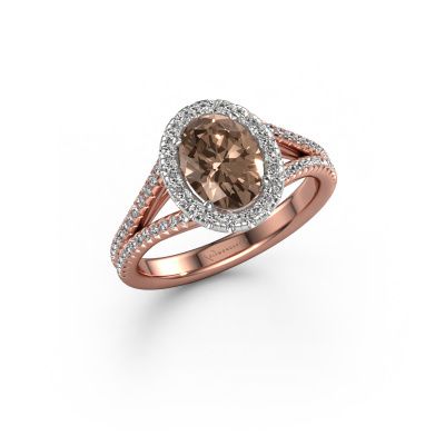 Verlobungsring Verla ovl 2 585 Roségold Braun Diamant 1.49 crt