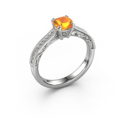 Verlobungsring Shonta CUS 585 Weißgold Citrin 5.5 mm