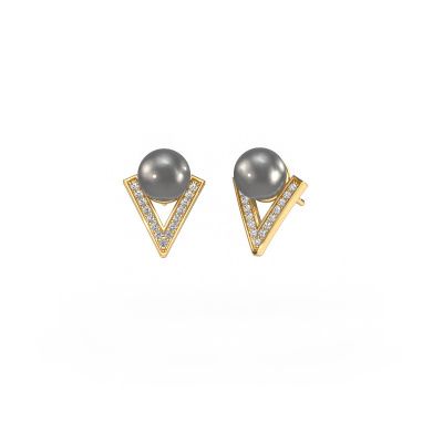 Earrings Faith 585 gold grey pearl 7 mm