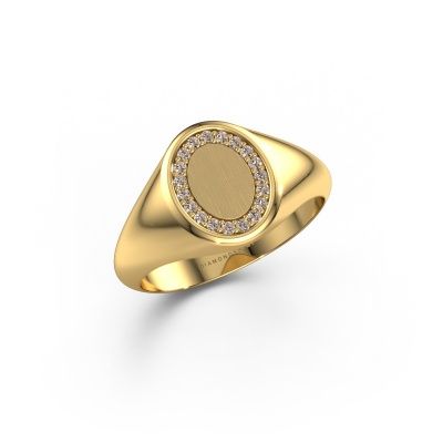Signet ring Rosy Oval 1 585 gold brown diamond 0.008 crt