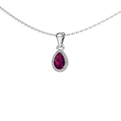 Pendant Seline per 585 white gold rhodolite 6x4 mm