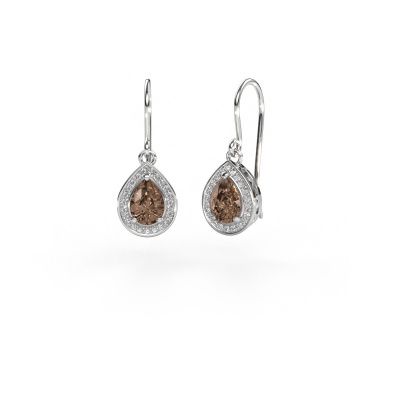 Pendants d'oreilles Beverlee 1 585 or blanc diamant brun 1.41 crt