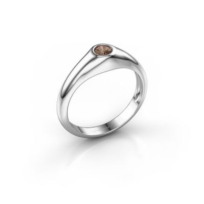 Pinky Ring Thorben 950 Platin Braun Diamant 0.25 crt