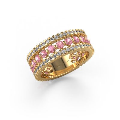 Ring Elizbeth 2 585 gold tourmaline pink 2.4 mm