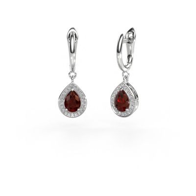 Drop earrings Ginger 1 950 platinum garnet 7x5 mm