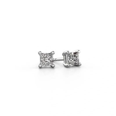 Clous d'oreilles Sam square 950 platine diamant synthétique 0.40 crt