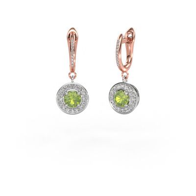 Drop earrings Ninette 2 585 white gold peridot 5 mm