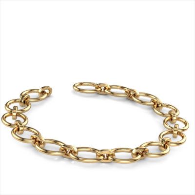 Armband Oval link 4 14mm 585 goud ±14 mm