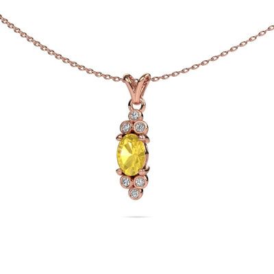 Pendant Lucy 2 585 rose gold yellow sapphire 7x5 mm