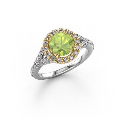 Verlobungsring Kimber RND 585 Weißgold Peridot 7 mm