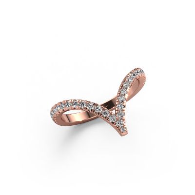 Ring Mirtha 585 rose gold zirconia 1.5 mm