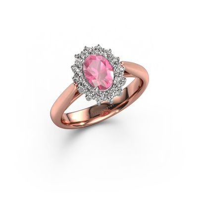 Engagement ring Margien 1 585 rose gold pink sapphire 7x5 mm
