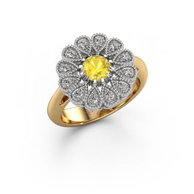 Engagement ring Kaat 585 gold yellow sapphire 5 mm