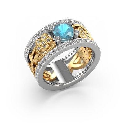 Ring Severine 585 white gold blue topaz 6 mm