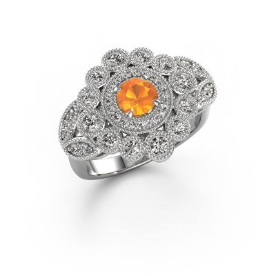 Ring Elia 585 white gold citrin 5 mm