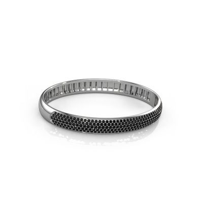 Bracelet jonc Emely 8mm 585 or blanc diamant noir 3.643 crt