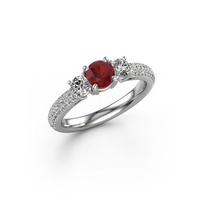 Engagement ring Marielle RND 585 white gold ruby 6 mm