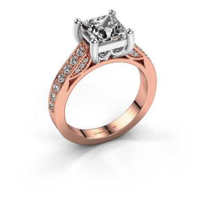 Bague de fiançailles Feline 585 or rose diamant 1.70 crt