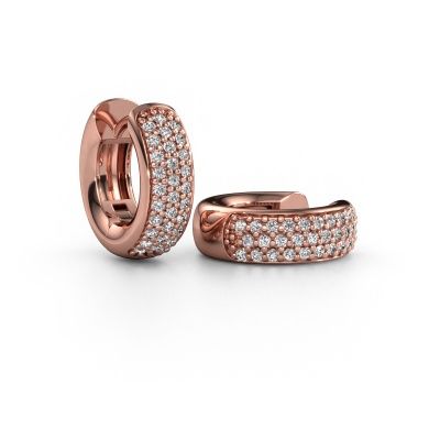 Créoles Lana 585 or rose diamant synthétique 0.402 crt