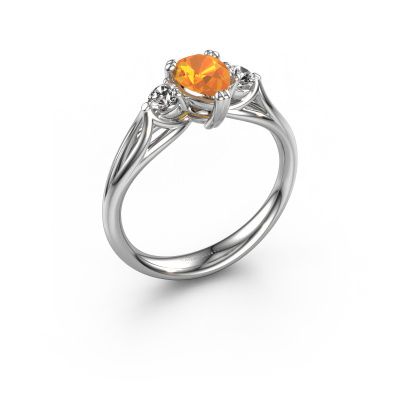 Bague de fiançailles Amie per 950 platine citrine 7x5 mm