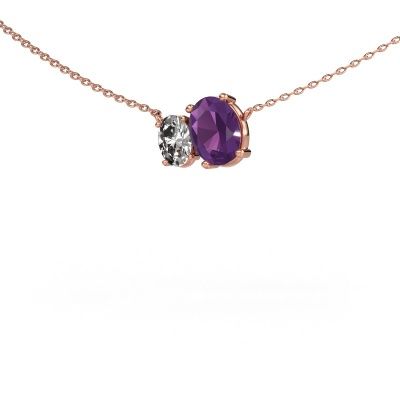 Anhänger Toi et Moi OVL OVL 585 Roségold Amethyst 8x6 mm