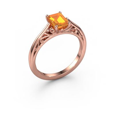 Engagement ring Shannon eme 585 rose gold citrin 7x5 mm