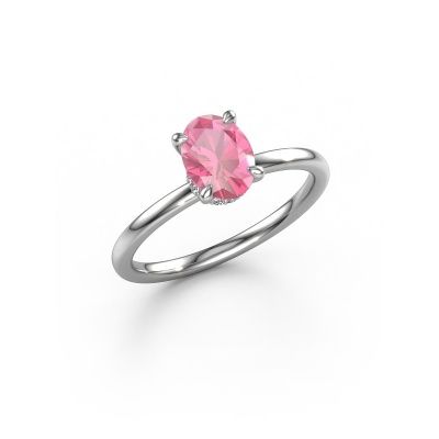 Verlobungsring Crystal OVL 3 950 Platin Pink Saphir 7,5x5,5 mm