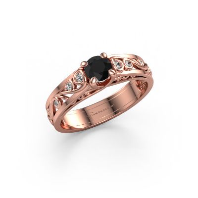 Ring Quinty 585 rose gold black diamond 0.565 crt