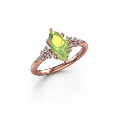 Engagement ring Royce MRQ 585 rose gold peridot 11x5.5 mm