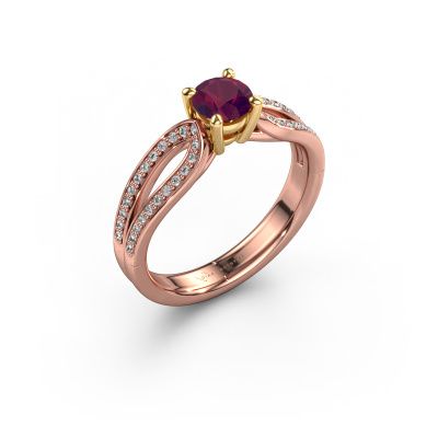 Verlobungsring Antonia rnd 2 585 Roségold Rhodolit 5 mm