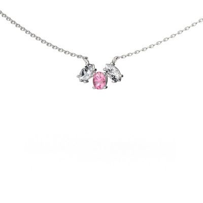 Necklace Rachal 585 white gold pink sapphire 4x3 mm