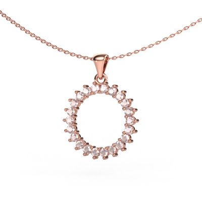 Pendant Round 3 585 rose gold morganite champagne 2 mm