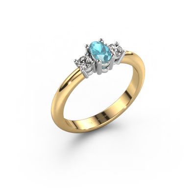 Engagement ring Karie 585 gold blue topaz 5x3 mm